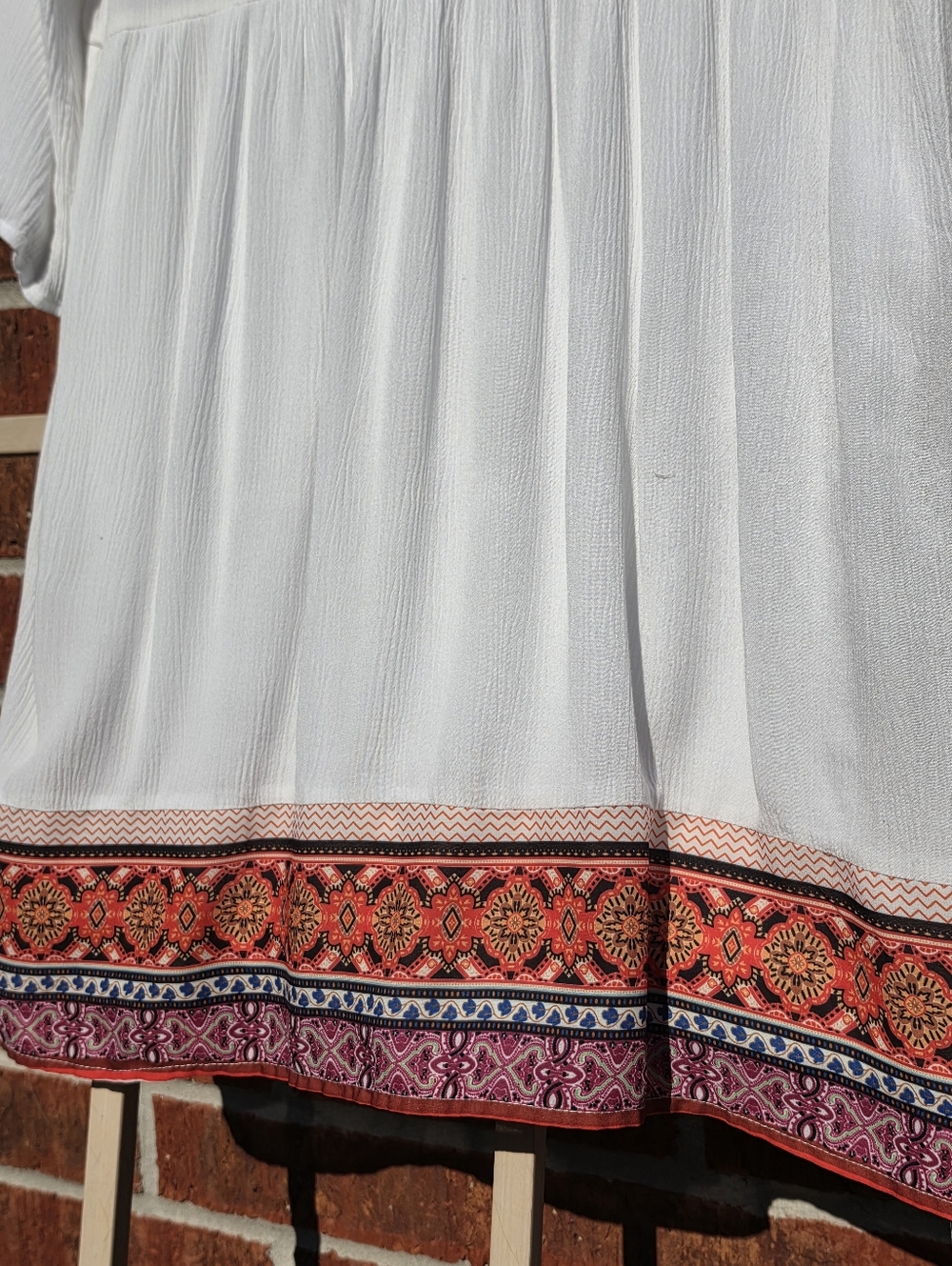 White mark White embroidered tunic dress 3/4 Sleeves Medium - Picture 4 of 10